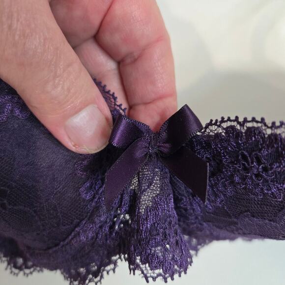 Simone Perele Purple Lace Eden Push-up Bra Size 32C Made in France - Picture 3 of 11